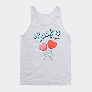 Sucker For You Lollipop  Valentines Day Heart Candy Tank Top